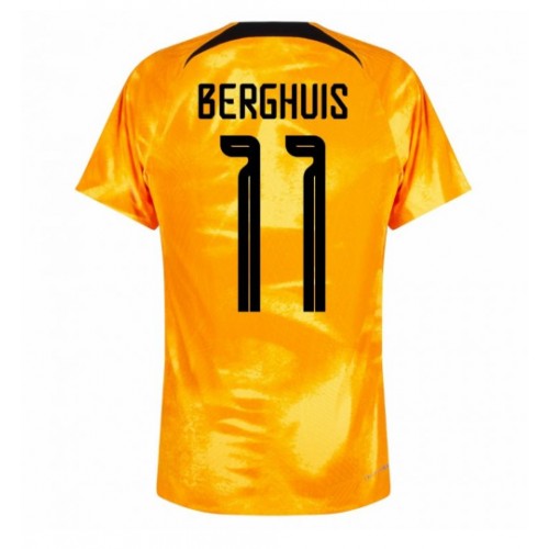 Holandia Steven Berghuis #11 Koszulka Podstawowych MŚ 2022 Krótki Rękaw